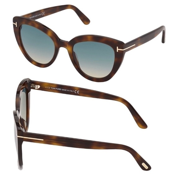 Tom FORD Cat-Eye Polarized Sunglasses in Tortoise Izzi Acetate Designer New - Picture 1 of 5